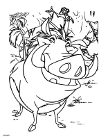 A coloring page of the lion king
